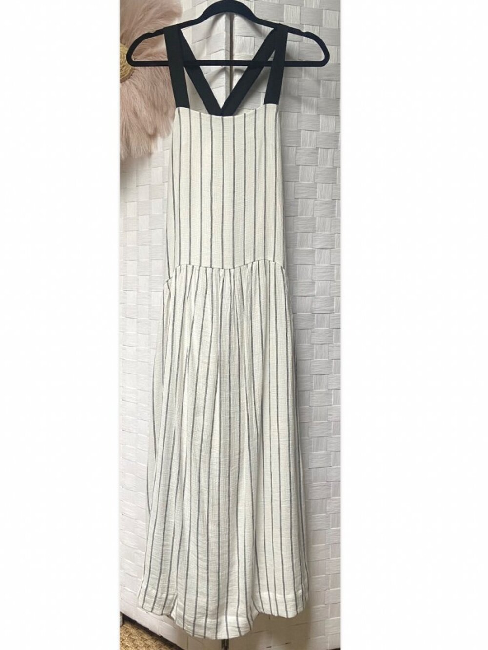 Melloday Sleeveless Strappy Striped Lined Dress Size M